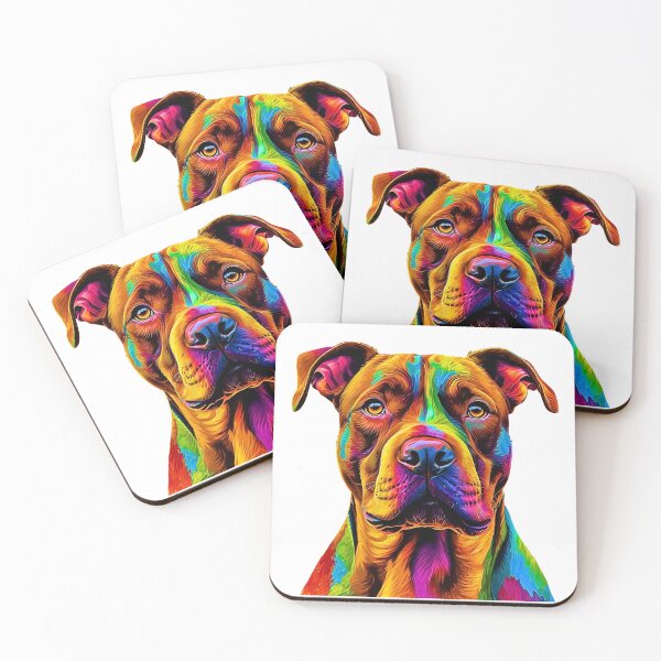 Item preview, Rainbow Pitbull Modern Art | Colorful Dog Lover Design designed and sold by Fredster1966.