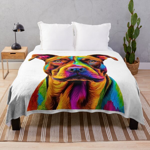 Item preview, Rainbow Pitbull Modern Art | Colorful Dog Lover Design designed and sold by Fredster1966.
