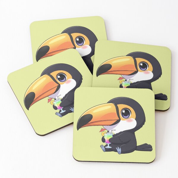 Item preview, Cute Toucan With Tropical Drink Kawaii Bird Summer Vacation Vibe designed and sold by bvdesignart.