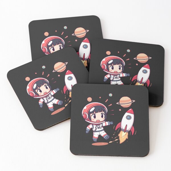 Item preview, Funny Chibi Astronaut Chasing Rocket | Cute Kawaii Space Cartoon Design designed and sold by ColorSplash123.