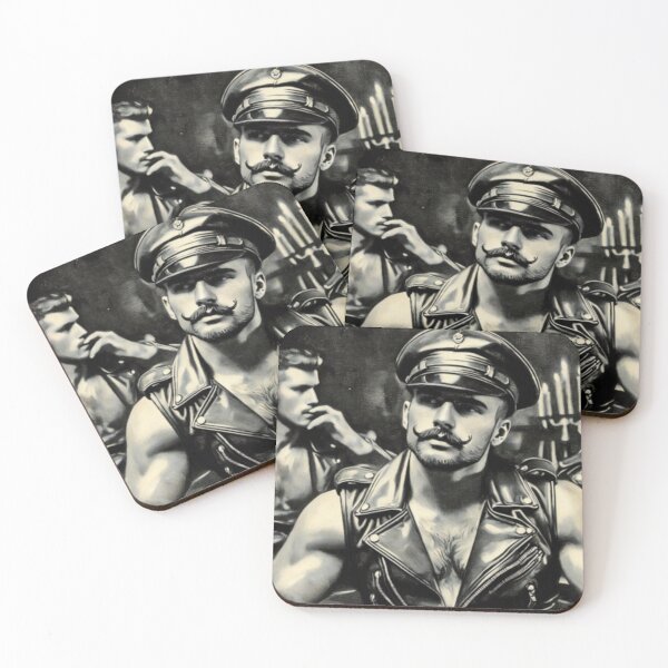 Item preview, Limited Edition Maverick: Gay Leather Wallart Leather Bar Daddy Berlin Tom of Finland Tribute Painting Graphic Design designed and sold by ItsAKinkThing.