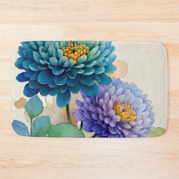 Artikelvorschau, Fantasy Floral Lila und Aqua Blau Aquarell-Stil entworfen und verkauft von DEC02.