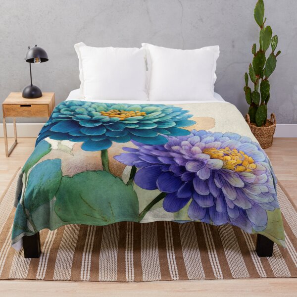 Artikelvorschau, Fantasy Floral Lila und Aqua Blau Aquarell-Stil entworfen und verkauft von DEC02.