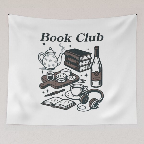 Item preview, Book Club – Cozy Reading Night Wine & Tea Book Lover Design Brown designed and sold by SirensSageStone.