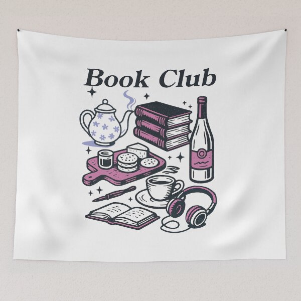 Item preview, Book Club – Cozy Reading Night Wine & Tea Book Lover Design Pink designed and sold by SirensSageStone.