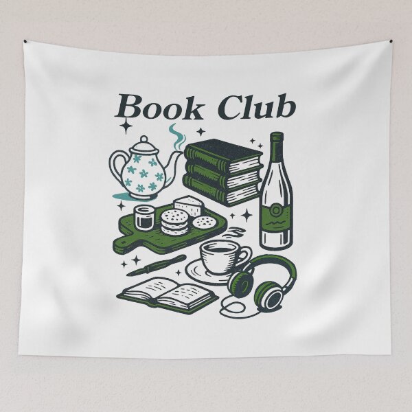 Item preview, Book Club – Cozy Reading Night Wine & Tea Book Lover Design Green designed and sold by SirensSageStone.