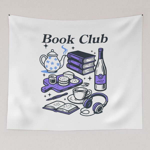 Item preview, Book Club – Cozy Reading Night Wine & Tea Book Lover Design Purple  designed and sold by SirensSageStone.