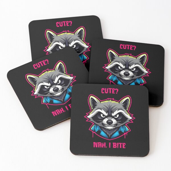 Item preview, Cute? Nah, I Bite  Fierce Raccoon Attitude Design designed and sold by JoRealm.