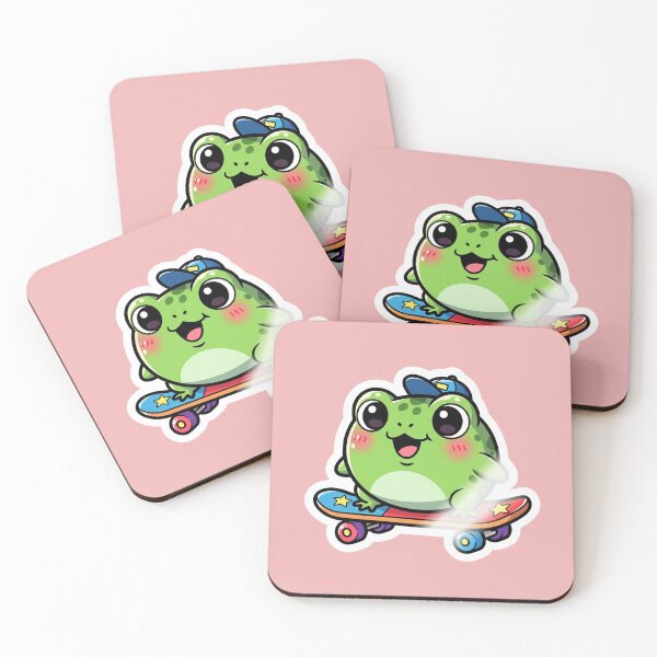 Item preview, Cute Frog On Skateboard Kawaii Skater Toad Funny Animal Streetwear designed and sold by bvdesignart.