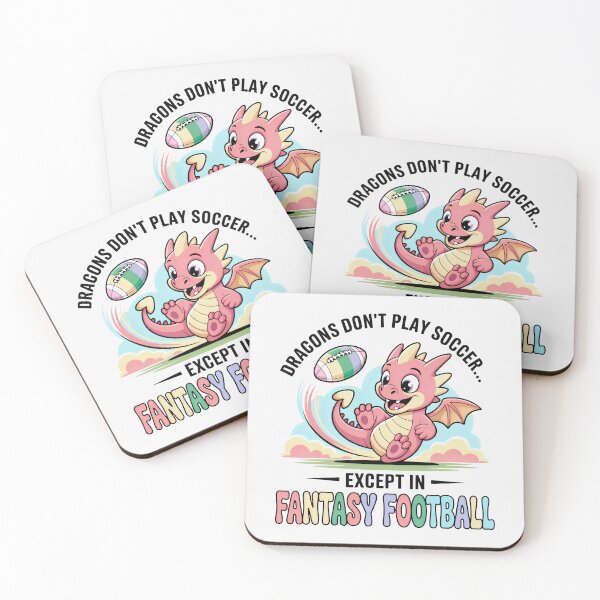 Item preview, Cute Cartoon Dragon in Pastel Colors Playing Fantasy Football designed and sold by SplashTastic.