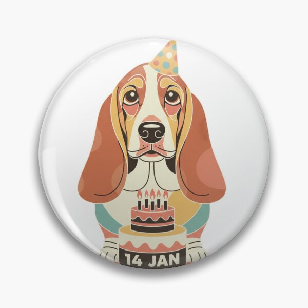 Item preview, Basset hound Geometric birthday 14 Jan Aniversary T-shirt designed and sold by loccotown168.