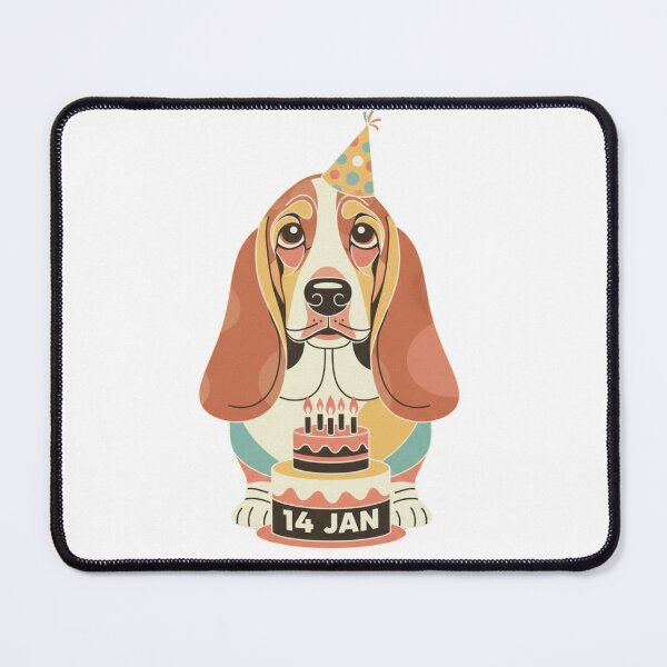 Item preview, Basset hound Geometric birthday 14 Jan Aniversary T-shirt designed and sold by loccotown168.