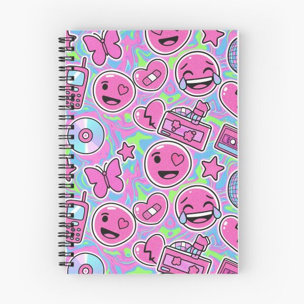 Item preview, Y2K & Barbiecore Emoji Pattern - Neon Glitter designed and sold by EsenciaZen.