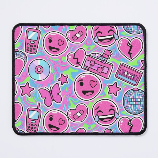 Item preview, Y2K & Barbiecore Emoji Pattern - Neon Glitter designed and sold by EsenciaZen.