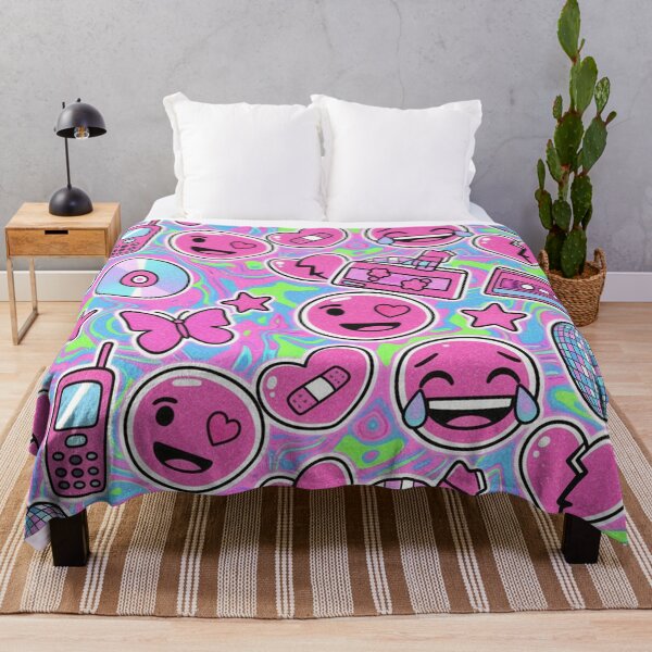 Item preview, Y2K & Barbiecore Emoji Pattern - Neon Glitter designed and sold by EsenciaZen.