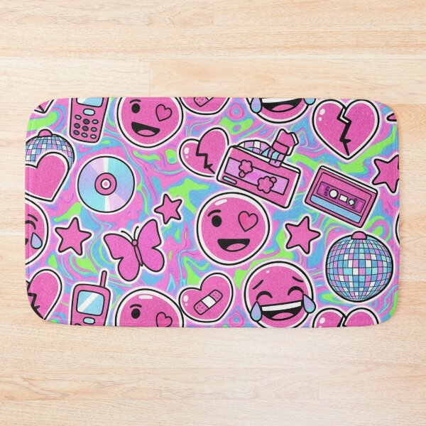 Item preview, Y2K & Barbiecore Emoji Pattern - Neon Glitter designed and sold by EsenciaZen.