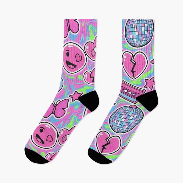 Item preview, Y2K & Barbiecore Emoji Pattern - Neon Glitter designed and sold by EsenciaZen.