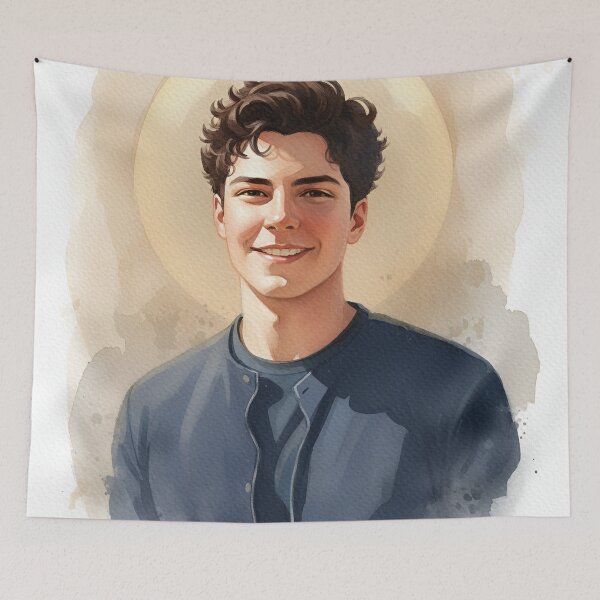 Item preview, Saint Carlo Acutis, Millennial Saint, Watercolor portrait designed and sold by VarnaChitra.