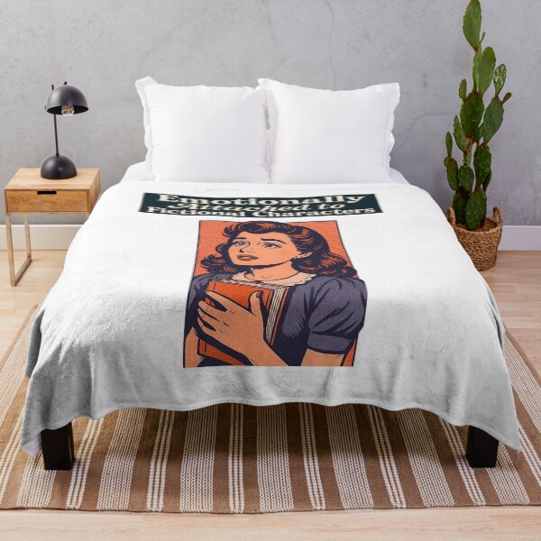 Item preview, Emotionally Attached to Fictional Characters – Retro Pop Art Book Lover Design Orange designed and sold by SirensSageStone.