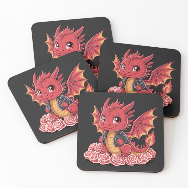 Item preview, Cute Chibi Fire Dragon with Leather Jacket | Kawaii Fantasy Cartoon Design designed and sold by ColorSplash123.