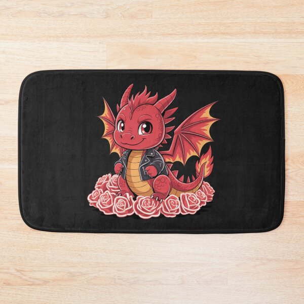 Item preview, Cute Chibi Fire Dragon with Leather Jacket | Kawaii Fantasy Cartoon Design designed and sold by ColorSplash123.