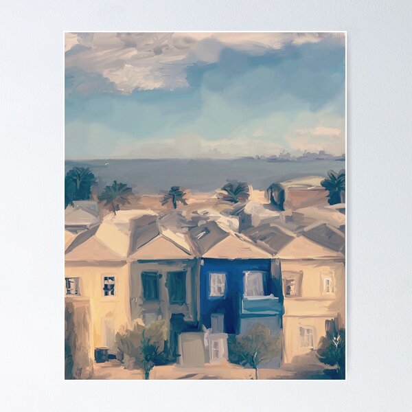 Item preview, HOUSES BY THE BAY - ARCHITECTURE LANDSCAPE ART designed and sold by HappyByName.