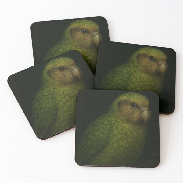 Item preview, Kakapo in Dark New Zealand Forest – Nocturnal Parrot Wildlife designed and sold by NocturnalNook.