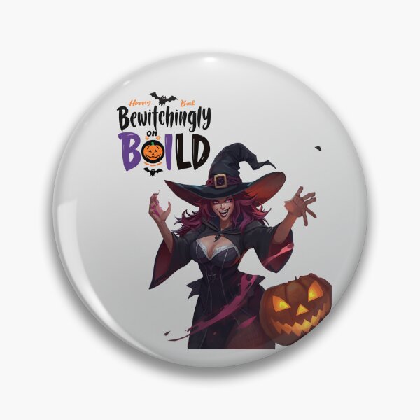 Item preview, Bewitchingly Bold – Stylish Witch with Halloween Hat and Pumpkin designed and sold by La Velmoréa.