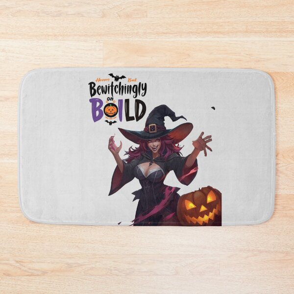 Item preview, Bewitchingly Bold – Stylish Witch with Halloween Hat and Pumpkin designed and sold by La Velmoréa.