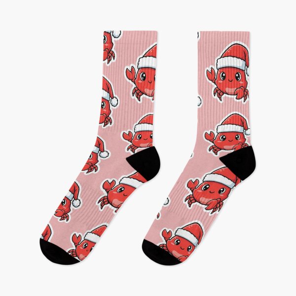 Item preview, Cute Crab Wearing Santa Hat Kawaii Christmas Holiday Animal Art designed and sold by bvdesignart.
