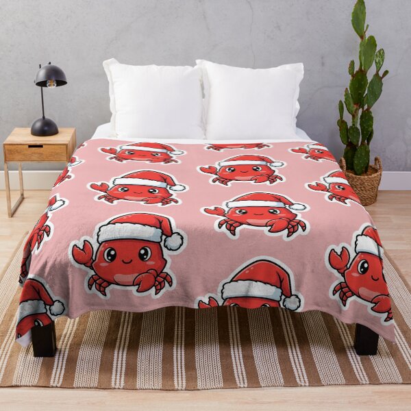 Item preview, Cute Crab Wearing Santa Hat Kawaii Christmas Holiday Animal Art designed and sold by bvdesignart.