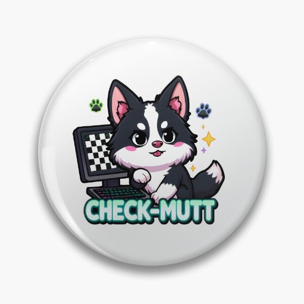 Item preview, Check-Mutt – Kawaii Border Collie Gamer Playing Ches designed and sold by Snackwear Apparel.