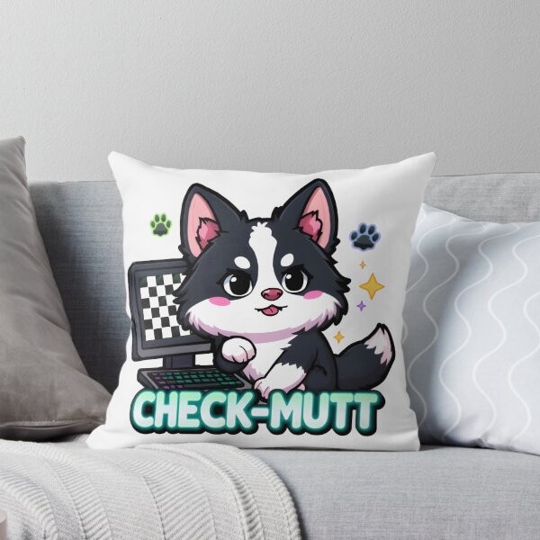 Item preview, Check-Mutt – Kawaii Border Collie Gamer Playing Ches designed and sold by Snackwear Apparel.