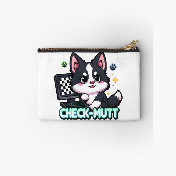 Item preview, Check-Mutt – Kawaii Border Collie Gamer Playing Ches designed and sold by Snackwear Apparel.