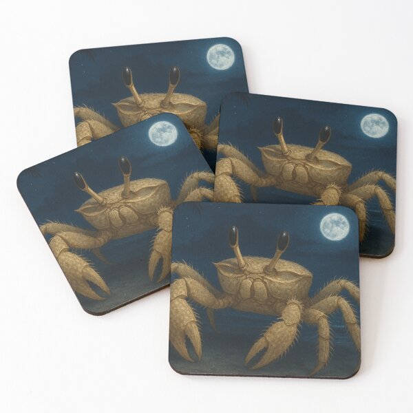 Item preview, Tufted Ghost Crab at Night – Tropical Beach Nocturnal Wildlife designed and sold by NocturnalNook.