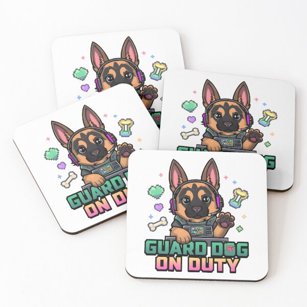 Item preview, Guard Dog on Duty – Kawaii German Shepherd Gamer designed and sold by Snackwear Apparel.