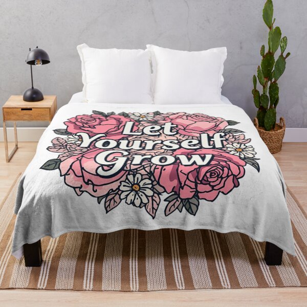Item preview, Let Yourself Grow – Floral Motivational Positive Quote Design designed and sold by SaadArtCo.