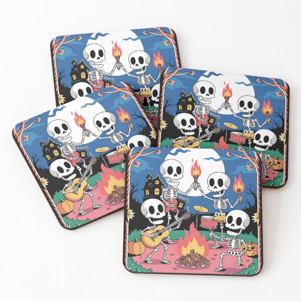 Item preview, Skeleton Campfire Guitar Scene designed and sold by sandrahofer-art.
