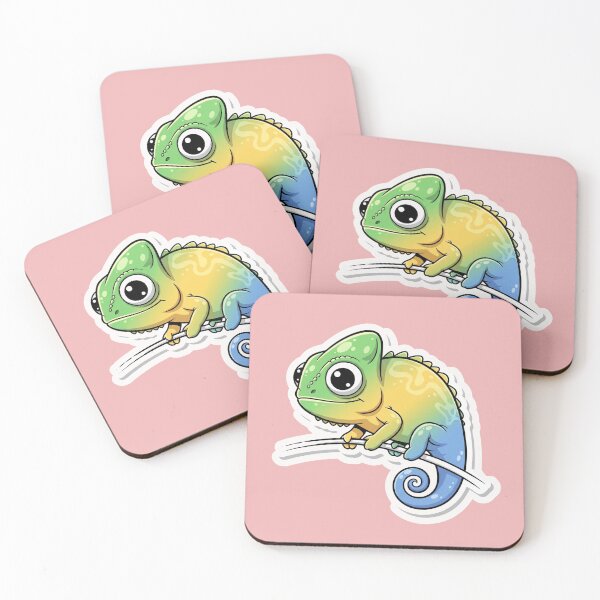 Artikelvorschau, Niedliche Chamäleon-Farbwechsel-Regenbogen-Eidechse Kawaii-Haustier-Reptilien-Kunst entworfen und verkauft von bvdesignart.