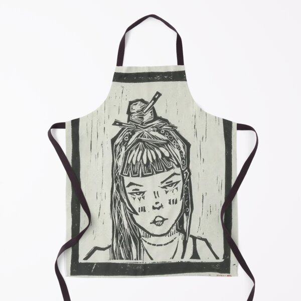 Item preview, Linocut print girl designed and sold by izafarhatt.