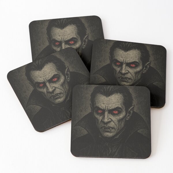 Item preview, Creepy Dracula Vampire – Dark Gothic Horror Illustration with Red Eyes designed and sold by maxthegrem.