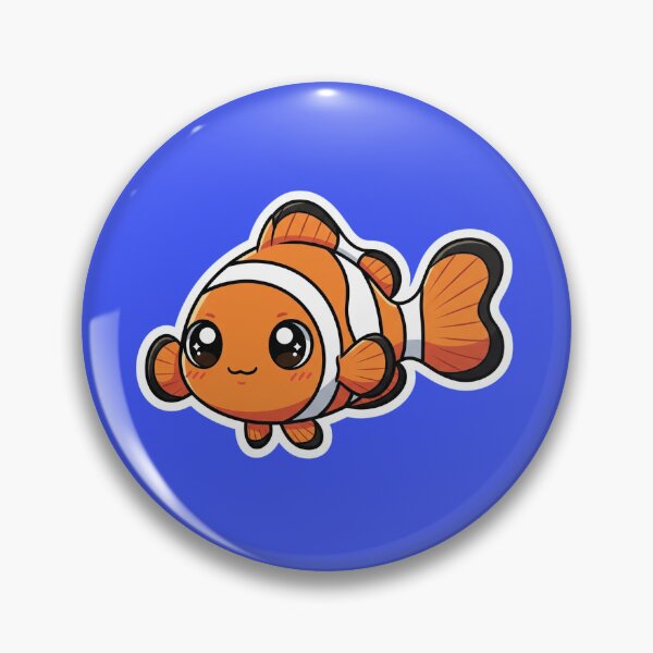 Item preview, Adorable Clownfish Waving Tail Kawaii Sea Animal Cute Nemo Art designed and sold by bvdesignart.