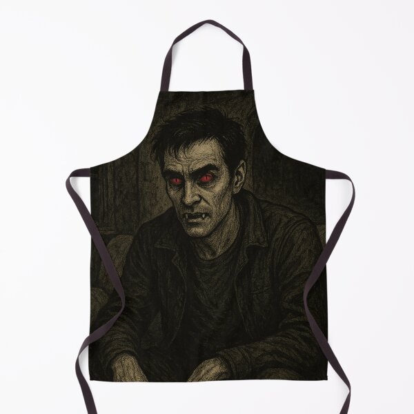 Item preview, Creepy Vampire with Red Eyes – Horror Artwork in Abandoned House designed and sold by maxthegrem.