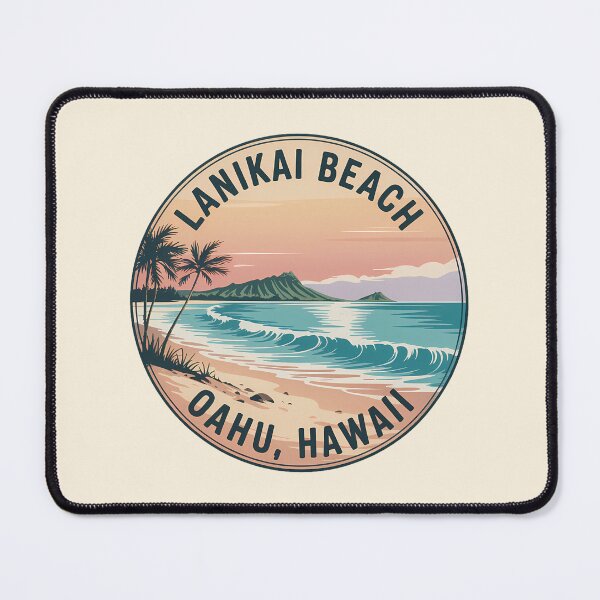 Item preview, Lanikai Beach Hawaii Retro Circle Sticker designed and sold by Horizon Tales.