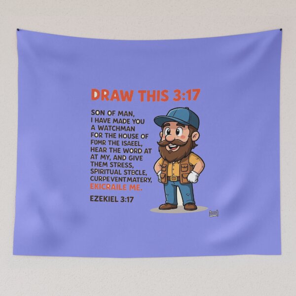 Item preview,   Ezekiel 3:17 Watchman – 3D Sketch Cartoon Style Bible Verse Illustration, designed and sold by PaintMeWorld.