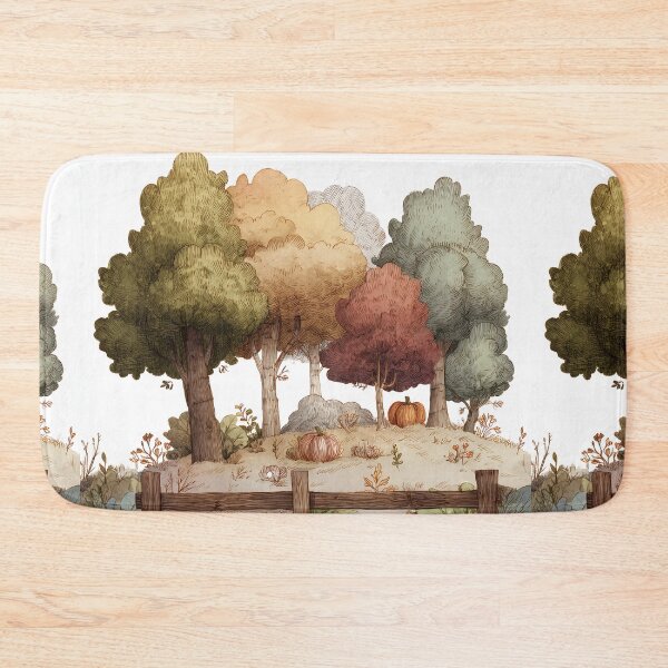 Item preview, Autumn'sdesign , tall trees, pumpkin , serene landscape  October's Welcome designed and sold by Artania21.