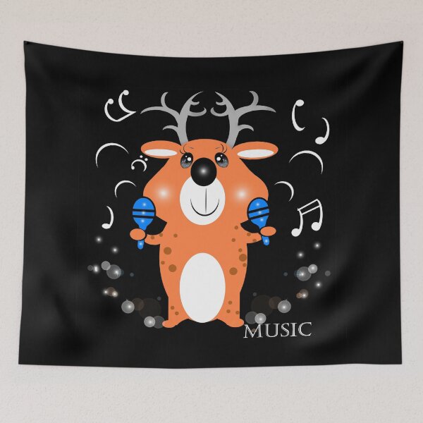 Item preview, Cute deer playing maracas designed and sold by Shirley cute art .
