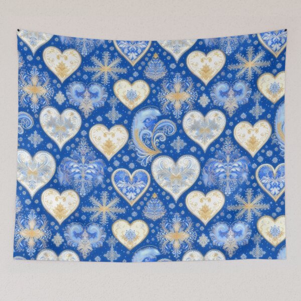 Item preview, Fancy White and Blue Hearts designed and sold by Dawne's Designs.