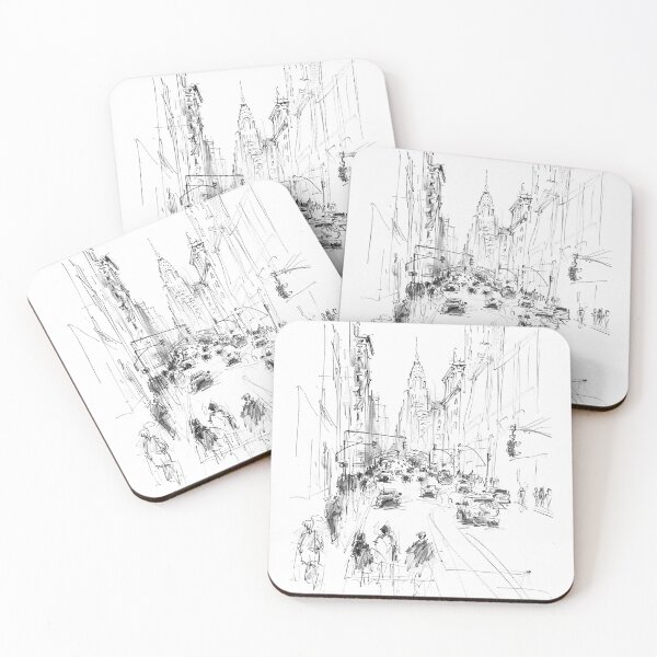 Item preview, Urban Pulse – City Street Sketch designed and sold by SleekLineSketches.