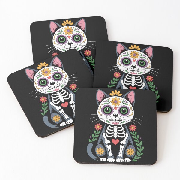 Item preview, Skull Cat Halloween Mexican designed and sold by savrmiller.